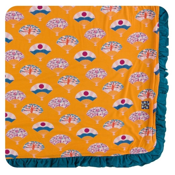 Kickee Pants Other - NWT Kickee Pants Toddler Blanket in Apricot Fans
